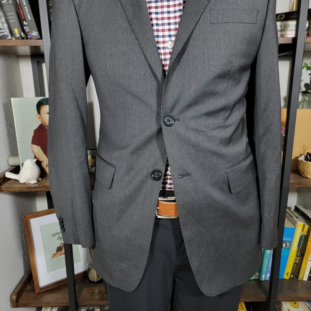 Banana Republic Men's Sport Blazer Charcoal LANIFICIO WOOL Modern Fit‎ Size 38R